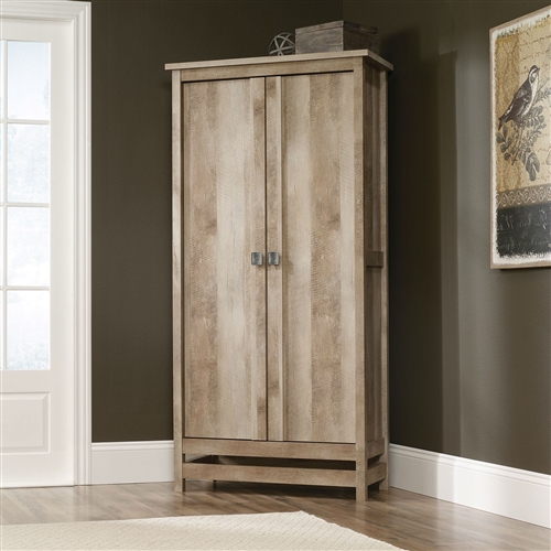 Cottage Style Wardrobe Armoire Storage Cabinet in Light Oak Wood Finish ...