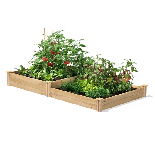 4 ft x 8 ft Cedar Wood 2 Tier Raised Garden Bed - Made in USA ...