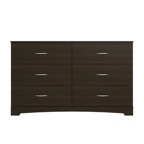 Modern 6 Drawer Dresser in Espresso Wood Finish | FastFurnishings.com