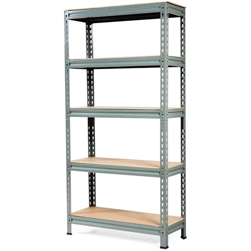 Heavy Duty 60 inch Adjustable 5-Shelf Metal Storage Rack in Gray ...