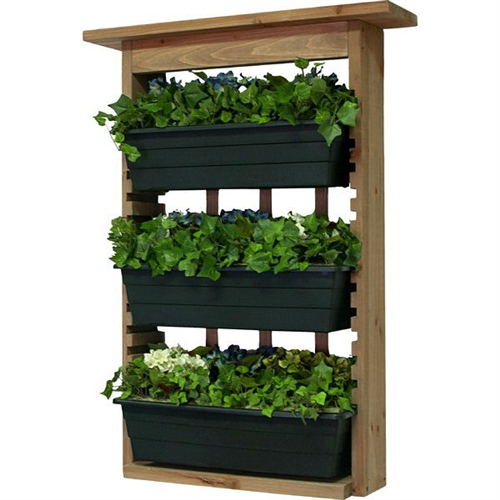 3 Piece Indoor/Outdoor Wood Wall Planter Vertical Garden ...