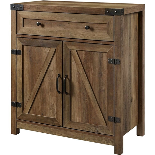 Farmhouse Accent Storage Cabinet in Reclaimed Medium Brown Wood Finish ...