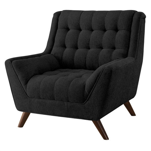 Modern Classic Mid-Century Style Black Upholstered Arm Chair ...