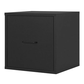 Modular File Cabinet Storage Cube in Black Wood Finish ...