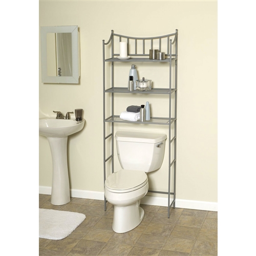 Bathroom Space Saving Over the Toilet Linen Tower Shelving Unit in ...