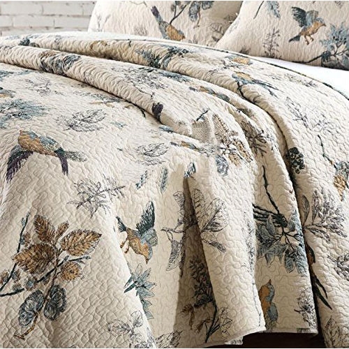 Queen size 3-Piece Quilt Bedspread Set in 100-Percent Cotton with ...