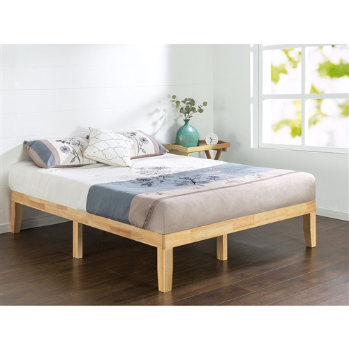 Queen size Solid Wood Platform Bed Frame in Natural Finish ...