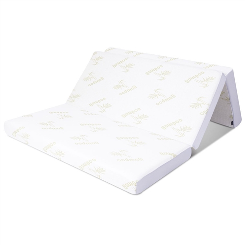 Queen size 6-inch Folding Memory Foam Mattress with Washable Cover ...