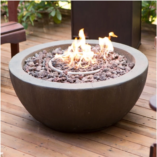 28-inch Round Enviro Stone Fire Pit Bowl with Propane Tank Hideaway ...