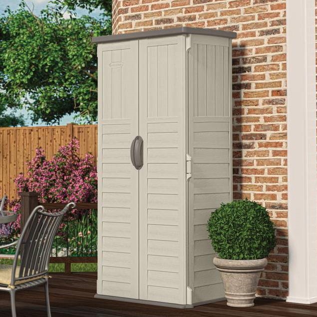 Outdoor Heavy Duty 22 Cubic Ft Vertical Garden Storage Shed