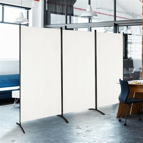 6-ft White 3-panel Room Divider Screen With Steel Base And Heavy Duty 