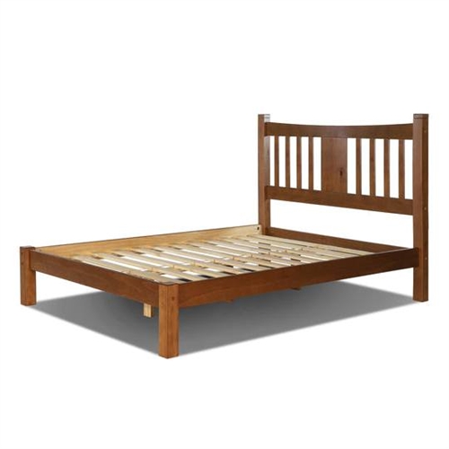 King Size FarmHouse Solid Wood Platform Bed in Walnut | FastFurnishings.com