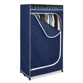 Portable Clothes Closet Wardrobe in Blue Breathable Fabric ...